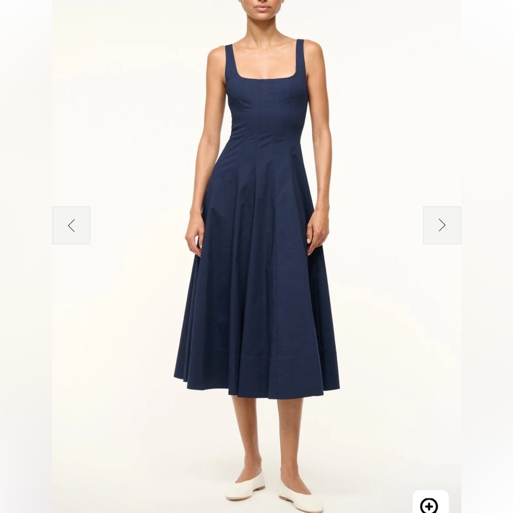 STAUD WELLS DRESS NAVY (size 4)